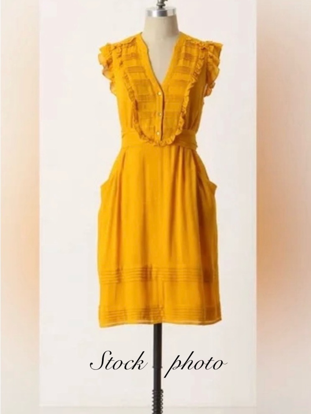 Anthropologie Odille All Seasons Shirtdress ruffled sleeves CUTE dress 6 Small